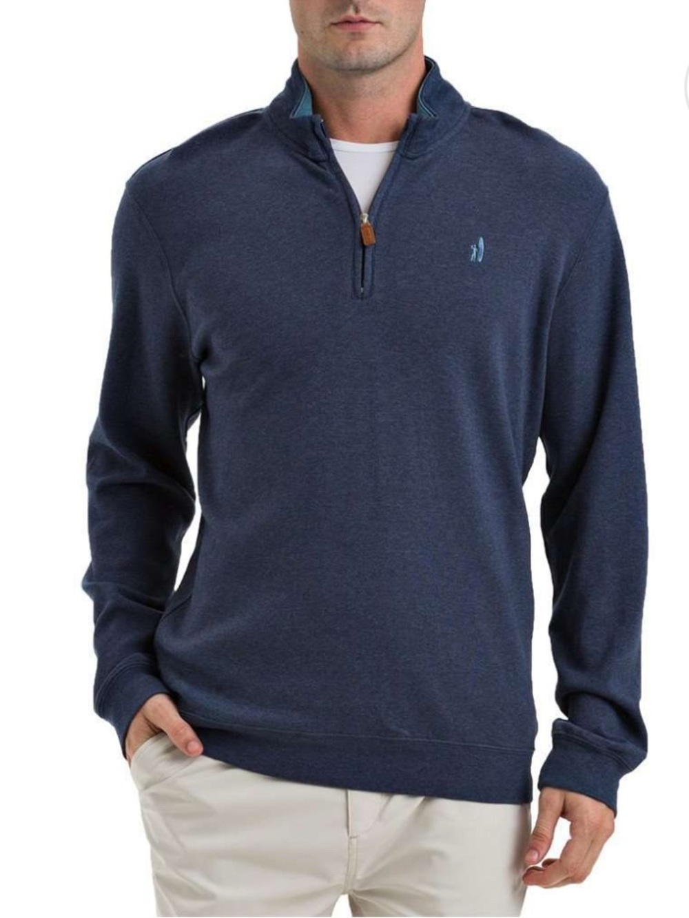Johnnie-O Newport 1/4 Zip Pullover Atlantic Blue Sweater - Small